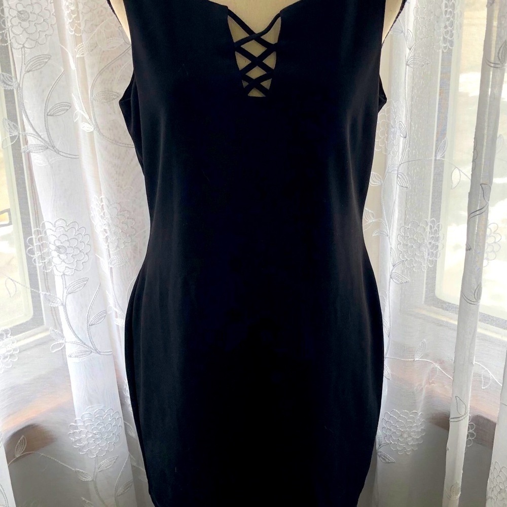 🎄 Le Chateau LBD black dress mini SZ M - Picture 3 of 11